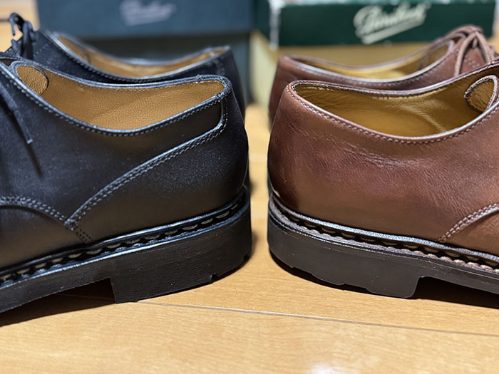 現行モデルとデカタグのシャンボードのヒール比較