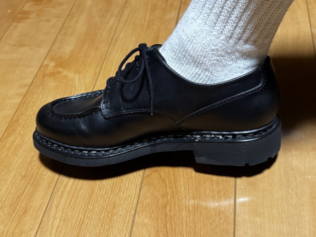 現行シャンボードの踵。安定したホールド感