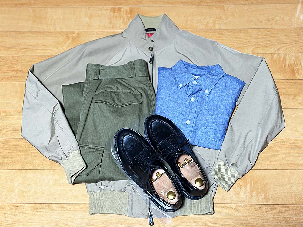 現行をバラクータG9とカーゴパンツとシャンブレーシャツでコーディネイト