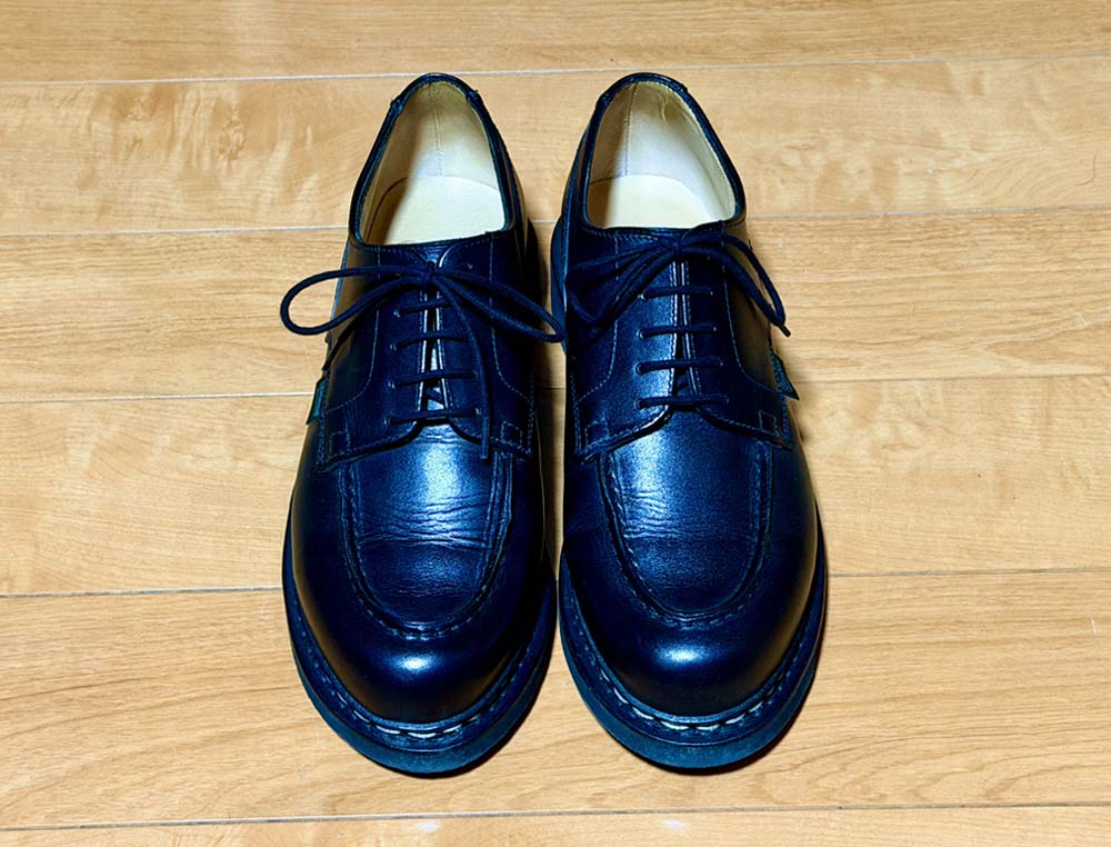 パラブーツ シャンボード 正面 Uチップ タウンユース 革靴 デザイン比較