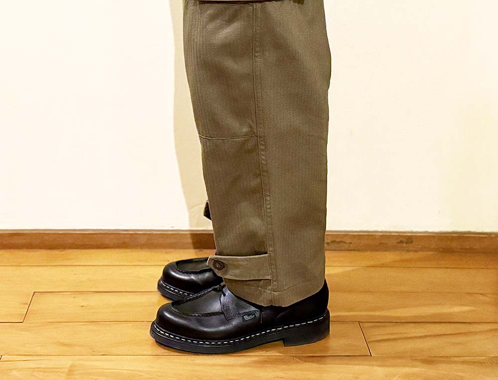 パラブーツ シャンボード 太め M41カーゴパンツ コーデ 着用 カジュアル タウンユース 革靴
