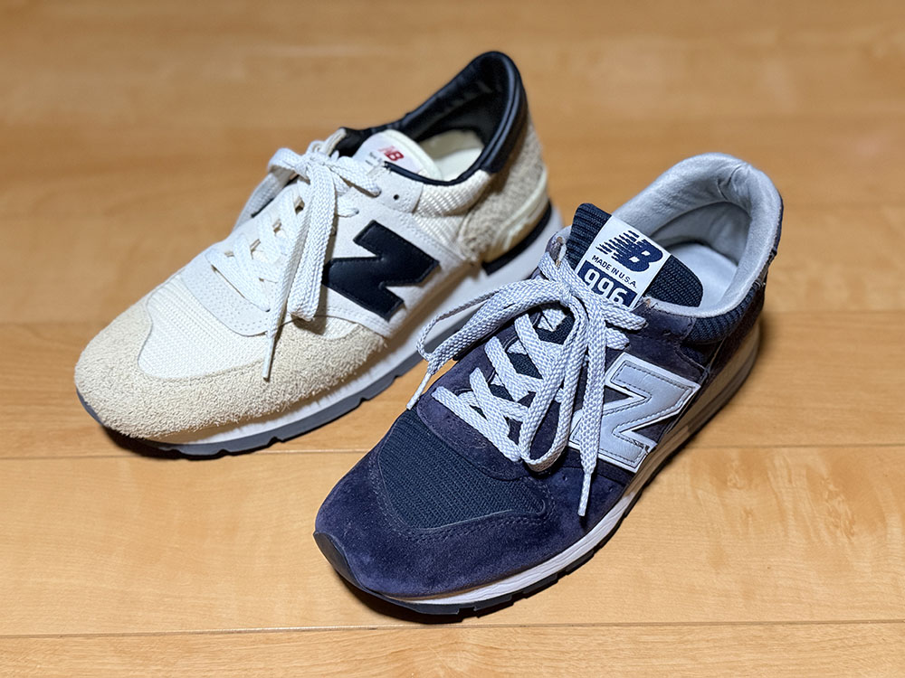 ニューバランスM996と990のボリューム比較