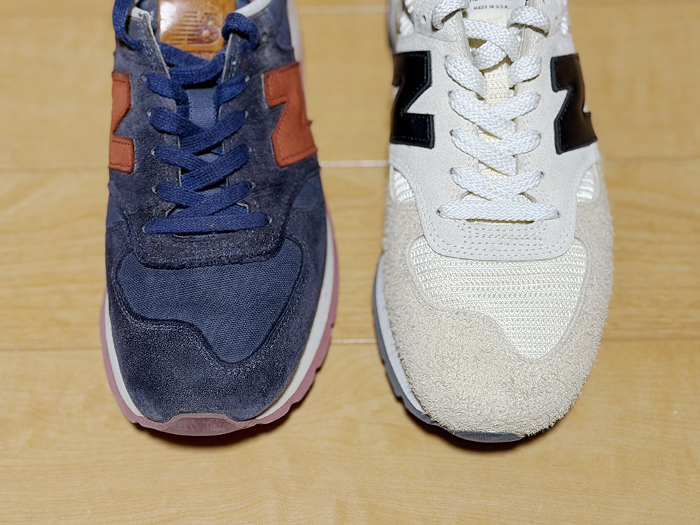 ニューバランスM990のつま先の余裕