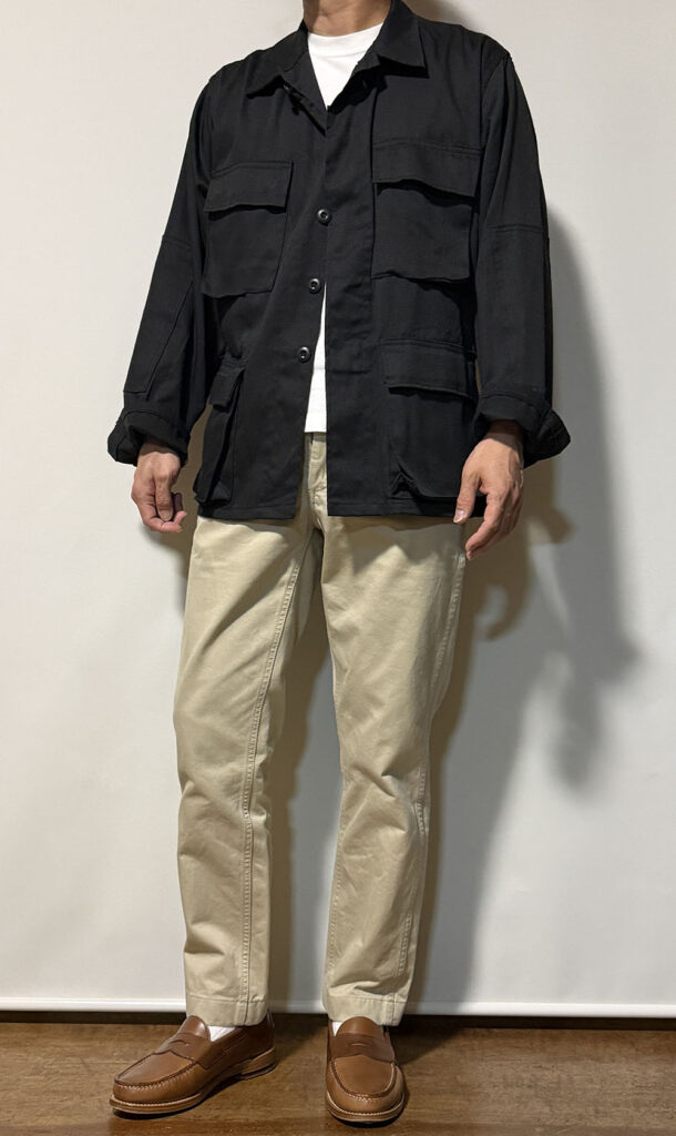NATO輸出モデル BDUジャケットとREGAL Shoe & Co.ローファーの着こなし