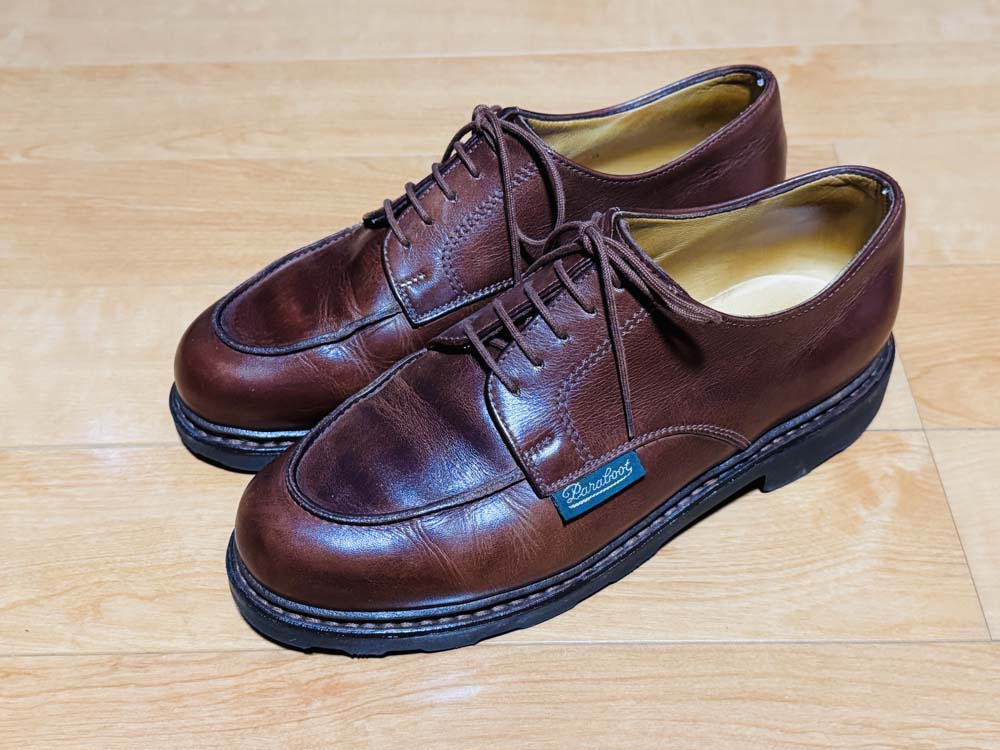 中古で購入したパラブーツ シャンボード デカタグ マロン